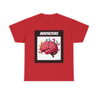 Mindworms Brain Printed T-Shirt 100% Cotton Weird Retro Novelty Worms Tee Red