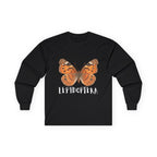 Lepidoptera Butterfly Long Sleeve Tee 100% Cotton Retro Insect Order T-Shirt Gift Black