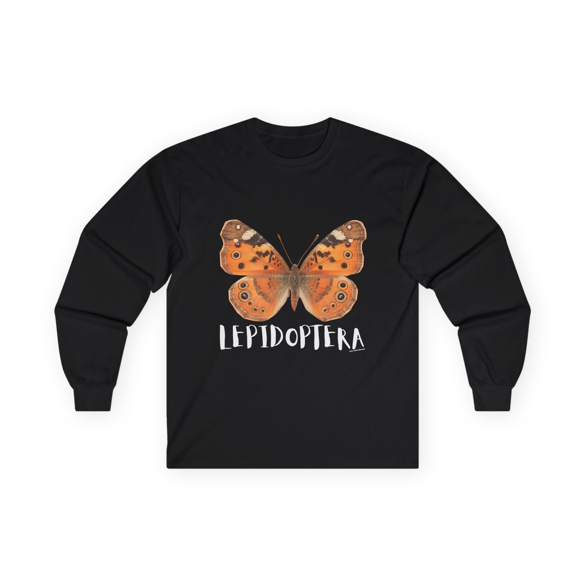 Lepidoptera Butterfly Long Sleeve Tee 100% Cotton Retro Insect Order T-Shirt Gift Black