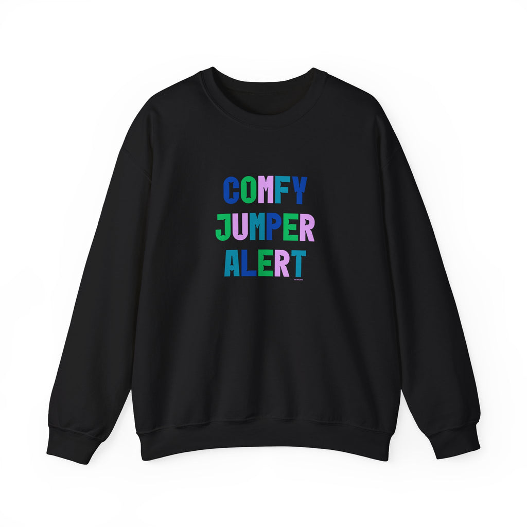 Comfy Jumper Alert Printed Crewneck Sweatshirt Pullover Retro Mum Sister Gift Black