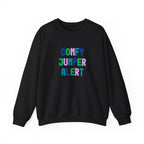 Comfy Jumper Alert Printed Crewneck Sweatshirt Pullover Retro Mum Sister Gift Black
