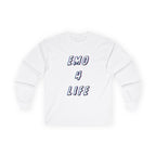 Emo 4 Life Long Sleeve Tee 100% Cotton Retro Glitch Quote T-Shirt Emo Goth Alternative Gift White