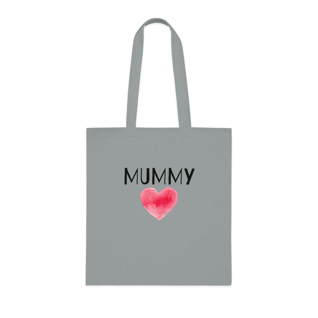 Mummy Heart Printed Cotton Tote Bag Reusable Shopping Bag Mum Mom Mother's Day Gift One size Grey