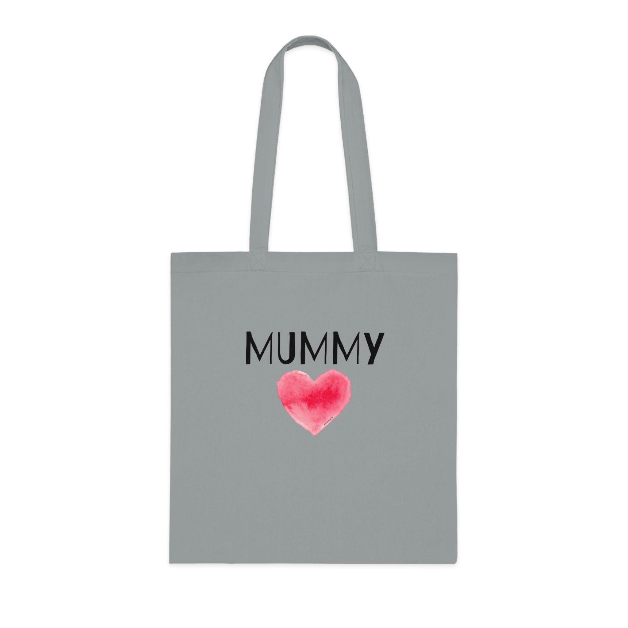 Mummy Heart Printed Cotton Tote Bag Reusable Shopping Bag Mum Mom Mother's Day Gift One size Grey