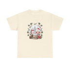 Christmas Snow Globe Printed T-Shirt 100% Cotton Novelty Santa Snowman Xmas Tee Gift Natural