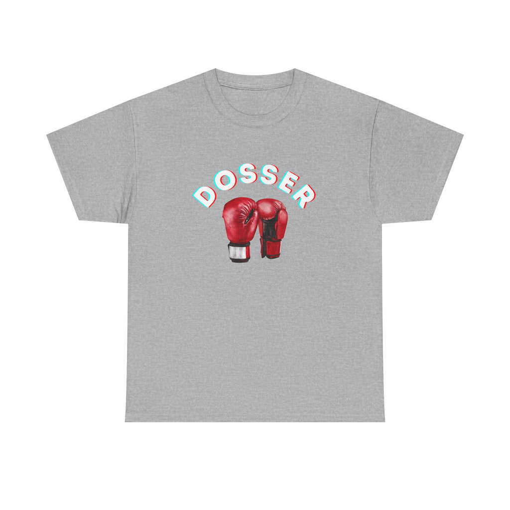 Dosser Boxing Printed T-Shirt 100% Cotton Novelty Quote Motivation Boxing Gloves Sports Tee Gift Sport Grey