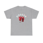 Dosser Boxing Printed T-Shirt 100% Cotton Novelty Quote Motivation Boxing Gloves Sports Tee Gift Sport Grey