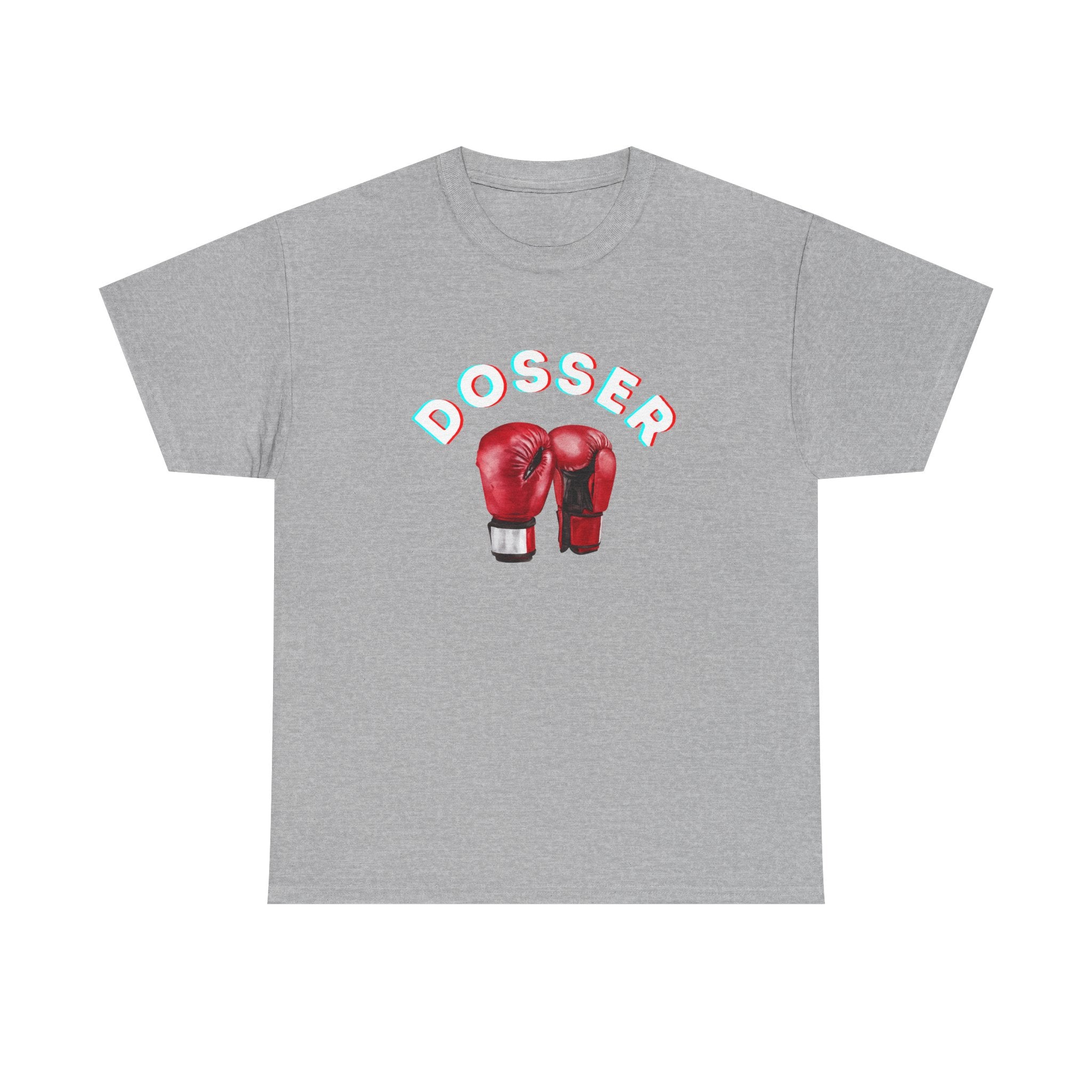 Dosser Boxing Printed T-Shirt 100% Cotton Novelty Quote Motivation Boxing Gloves Sports Tee Gift Sport Grey