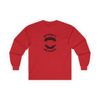 Spooky Season Long Sleeve Tee 100% Cotton Scary Vampire Teeth Halloween T-Shirt Gift Red