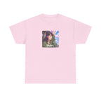 Travel Anime Girl Printed T-Shirt 100% Cotton Novelty Travelling Island Sunshine Tee Gift Light Pink