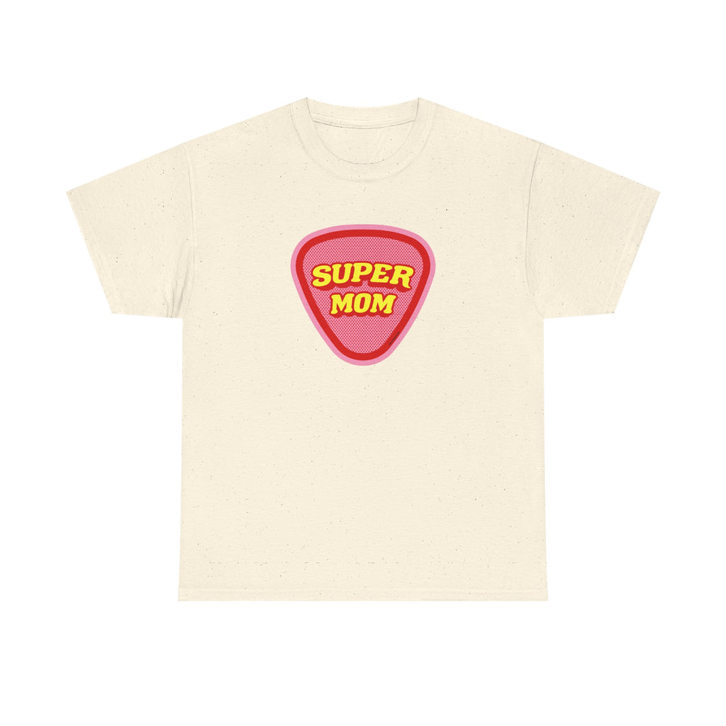 Super Mom Printed T-Shirt 100% Cotton Novelty Mum Mom Tee Birthday Mother's Day Gift Natural