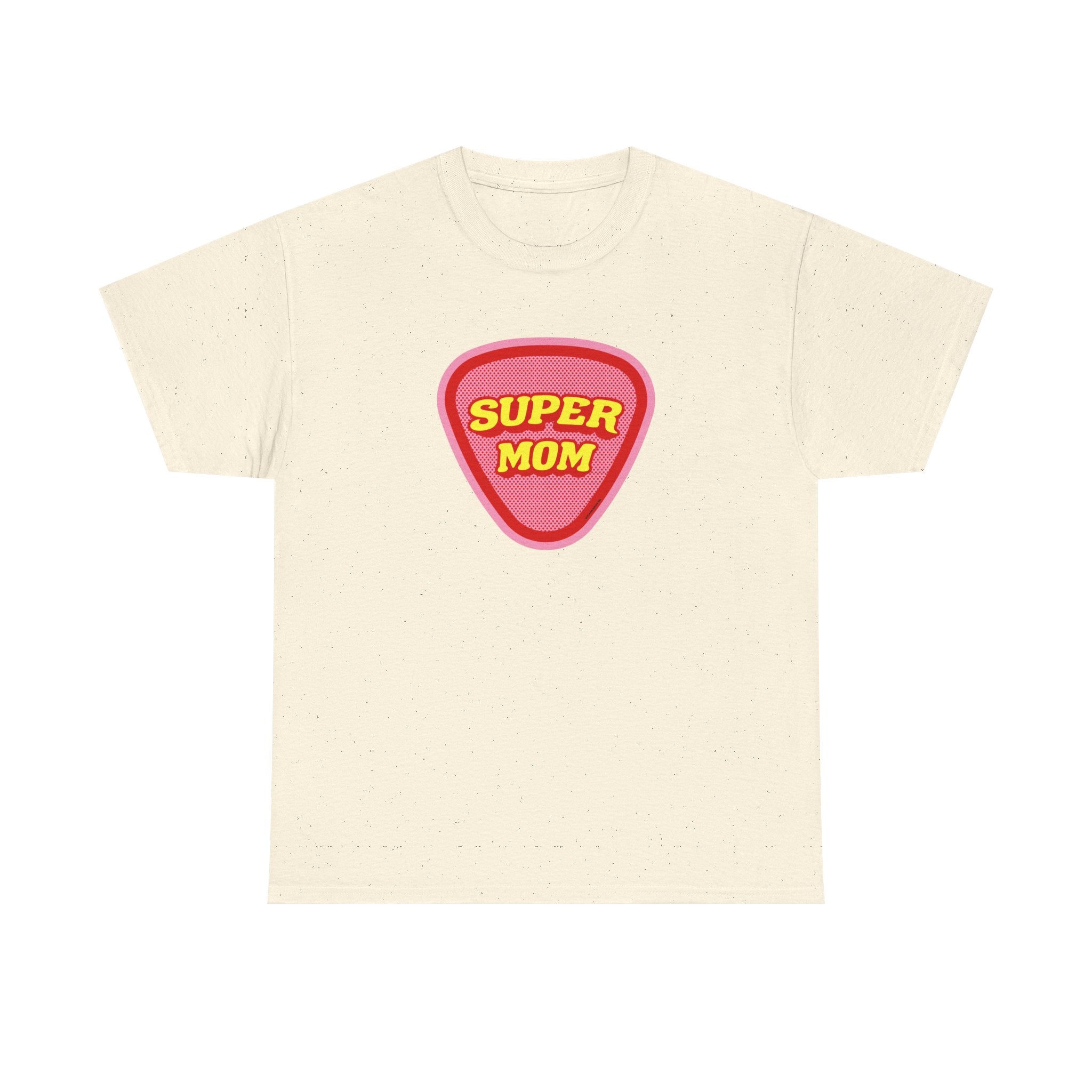 Super Mom Printed T-Shirt 100% Cotton Novelty Mum Mom Tee Birthday Mother's Day Gift Natural