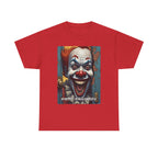Happy Halloween Clown Novelty Printed T-Shirt 100% Cotton Scary Halloween Tee Red