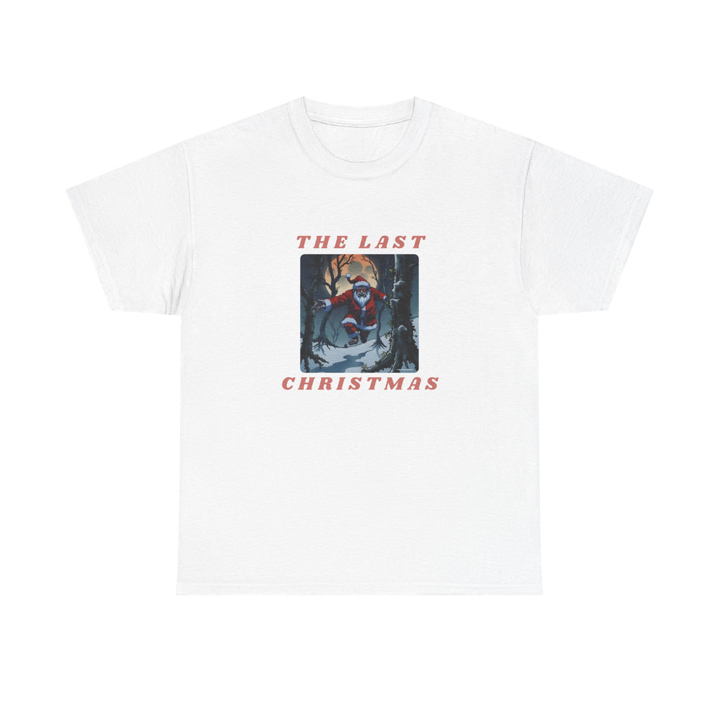 The Last Christmas Printed T-Shirt 100% Cotton Novelty Zombie Santa Xmas Tee Gift White