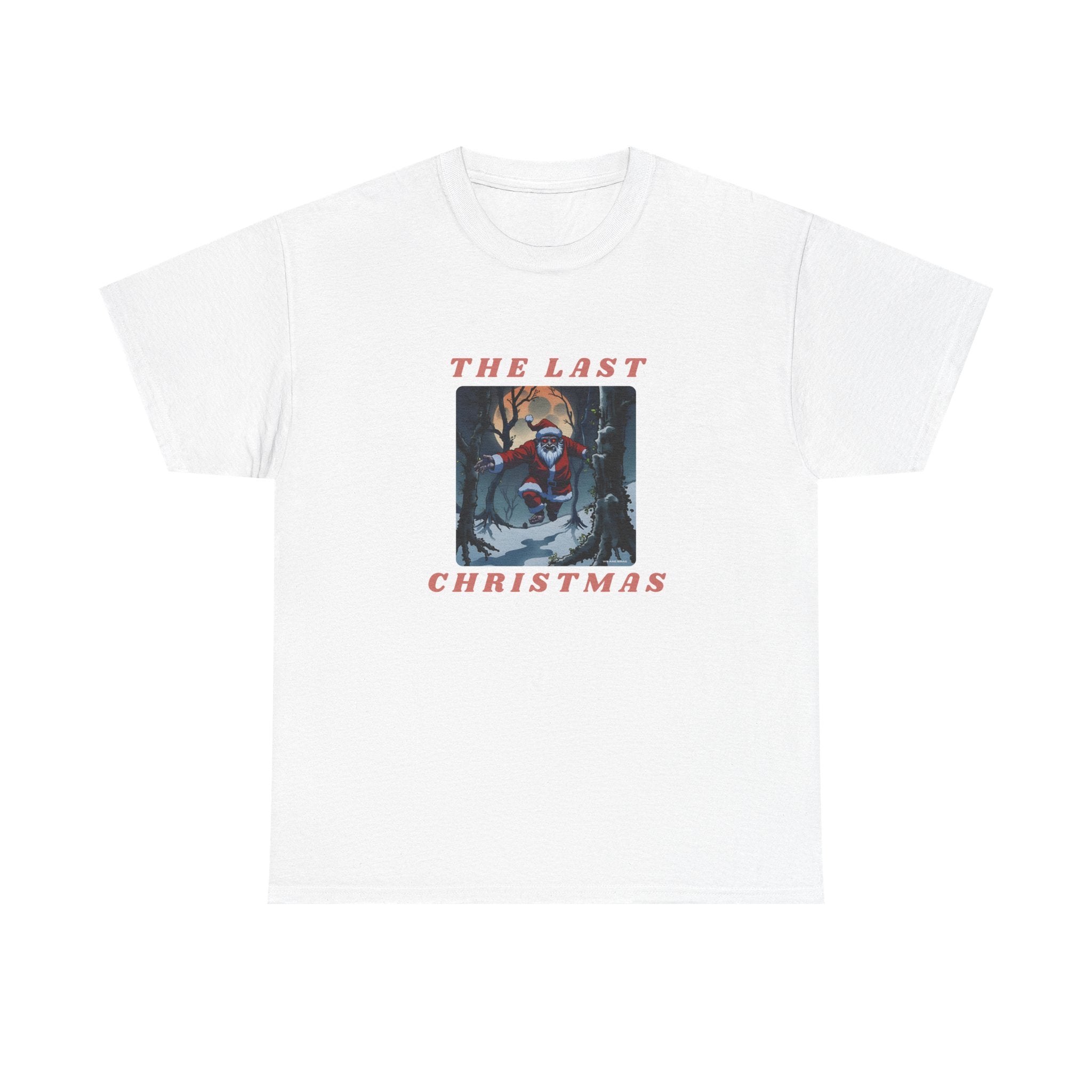 The Last Christmas Printed T-Shirt 100% Cotton Novelty Zombie Santa Xmas Tee Gift White