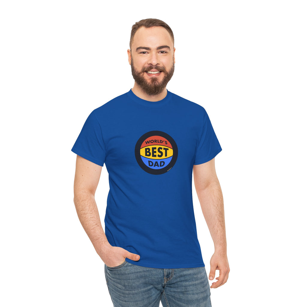 World's Best Dad Basketball Printed T-Shirt 100% Cotton Novelty Dad Tee Birthday Father's Day Gift