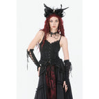 Dark in Love Black Lace Court Lace-Up Camisole