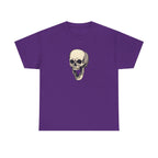Laughing Skull Printed T-Shirt 100% Cotton Novelty Scary Halloween Tee Purple