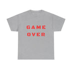 Game Over Printed T-Shirt 100% Cotton Novelty Gamer Tee Gift Sport Grey
