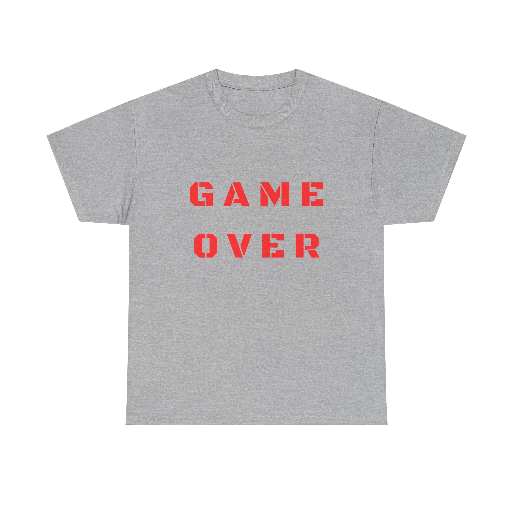 Game Over Printed T-Shirt 100% Cotton Novelty Gamer Tee Gift Sport Grey
