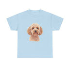 Light Cockapoo Printed T-Shirt 100% Cotton Novelty Cute Dog Tee Gift Light Blue