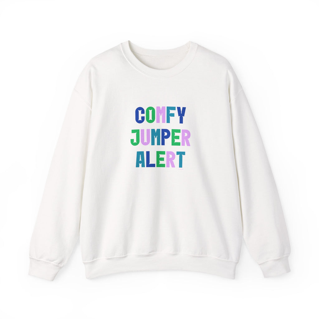 Comfy Jumper Alert Printed Crewneck Sweatshirt Pullover Retro Mum Sister Gift White