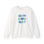 Comfy Jumper Alert Printed Crewneck Sweatshirt Pullover Retro Mum Sister Gift White