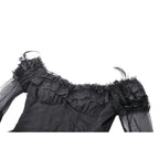 Dark in Love Millicent Black Tulle Feather Fantasy dress