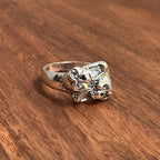 Screaming Horror Ghost Skull Duo Ring Halloween Spirit Ring Silver Tone - Size Z