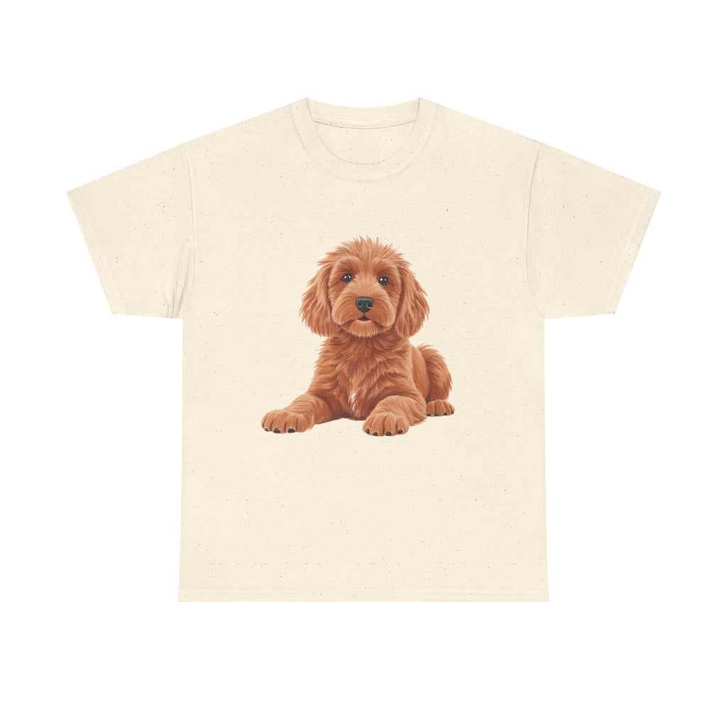 Brown Cockapoo Printed T-Shirt 100% Cotton Novelty Cute Dog Tee Gift Natural