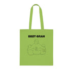 Best Gran Printed Cotton Tote Bag Reusable Shopping Bag Mum Mom Mother's Day Grandma Gift One size Lime