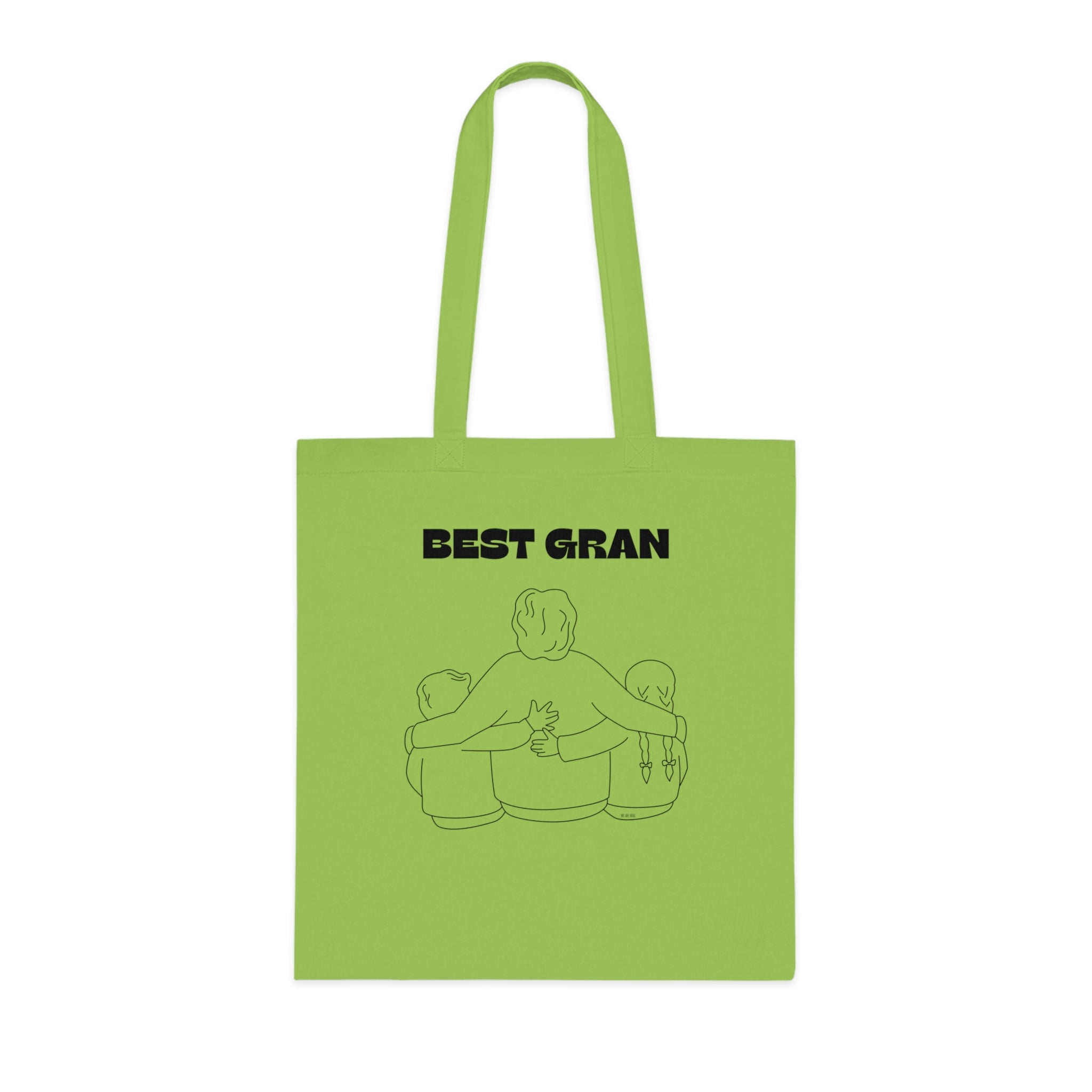 Best Gran Printed Cotton Tote Bag Reusable Shopping Bag Mum Mom Mother's Day Grandma Gift One size Lime