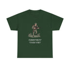 Respect The Vet Printed T-Shirt 100% Cotton Novelty Army Soldier Veteran Tee Forest Green