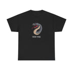 Sneaky Snake Printed T-Shirt 100% Cotton Novelty Scary Halloween Tee Black