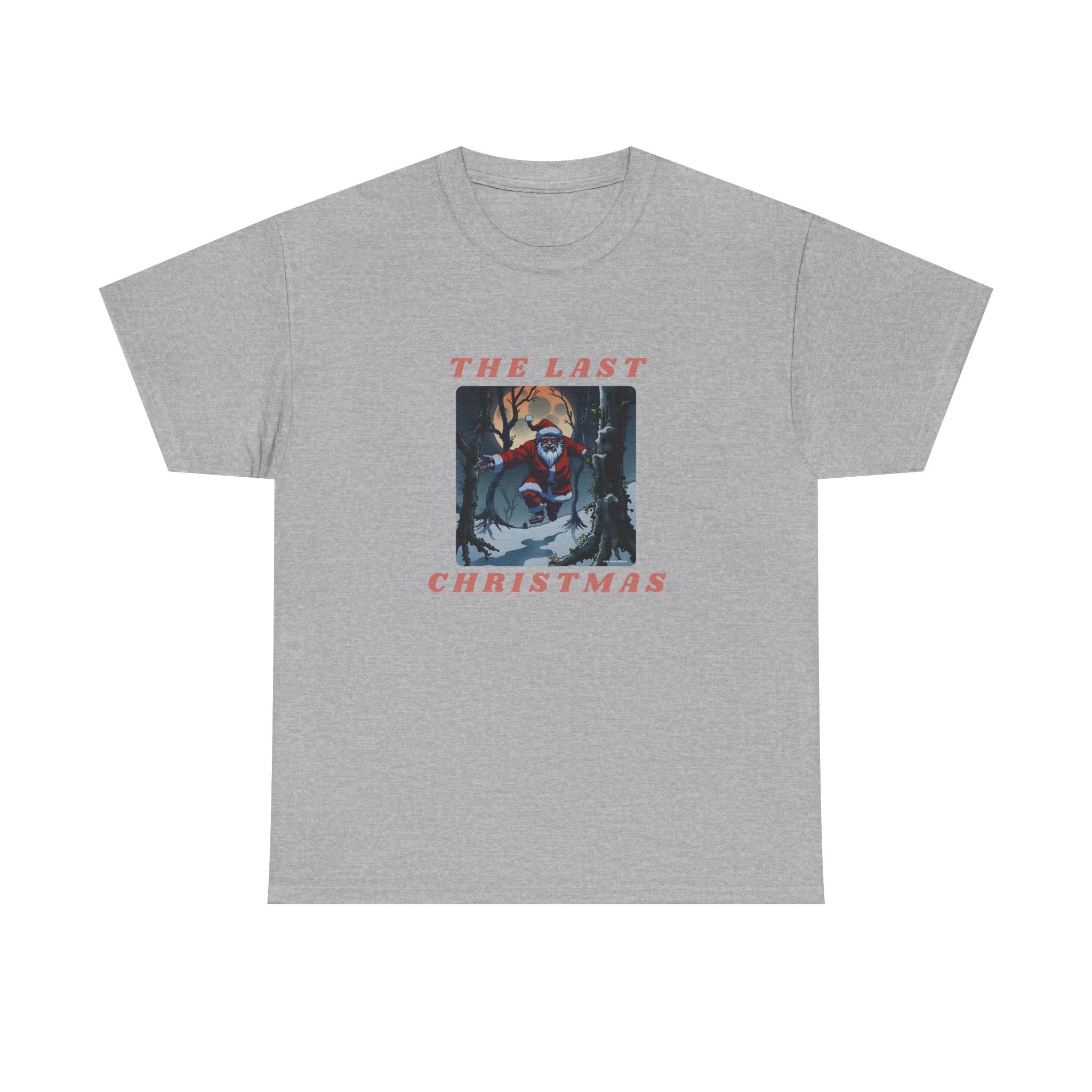 The Last Christmas Printed T-Shirt 100% Cotton Novelty Zombie Santa Xmas Tee Gift Sport Grey