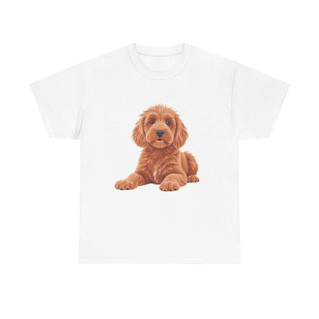 Brown Cockapoo Printed T-Shirt 100% Cotton Novelty Cute Dog Tee Gift White