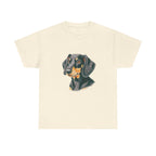 Dachsund Sausage Dog Printed T-Shirt 100% Cotton Novelty Cute Dog Tee Gift Natural