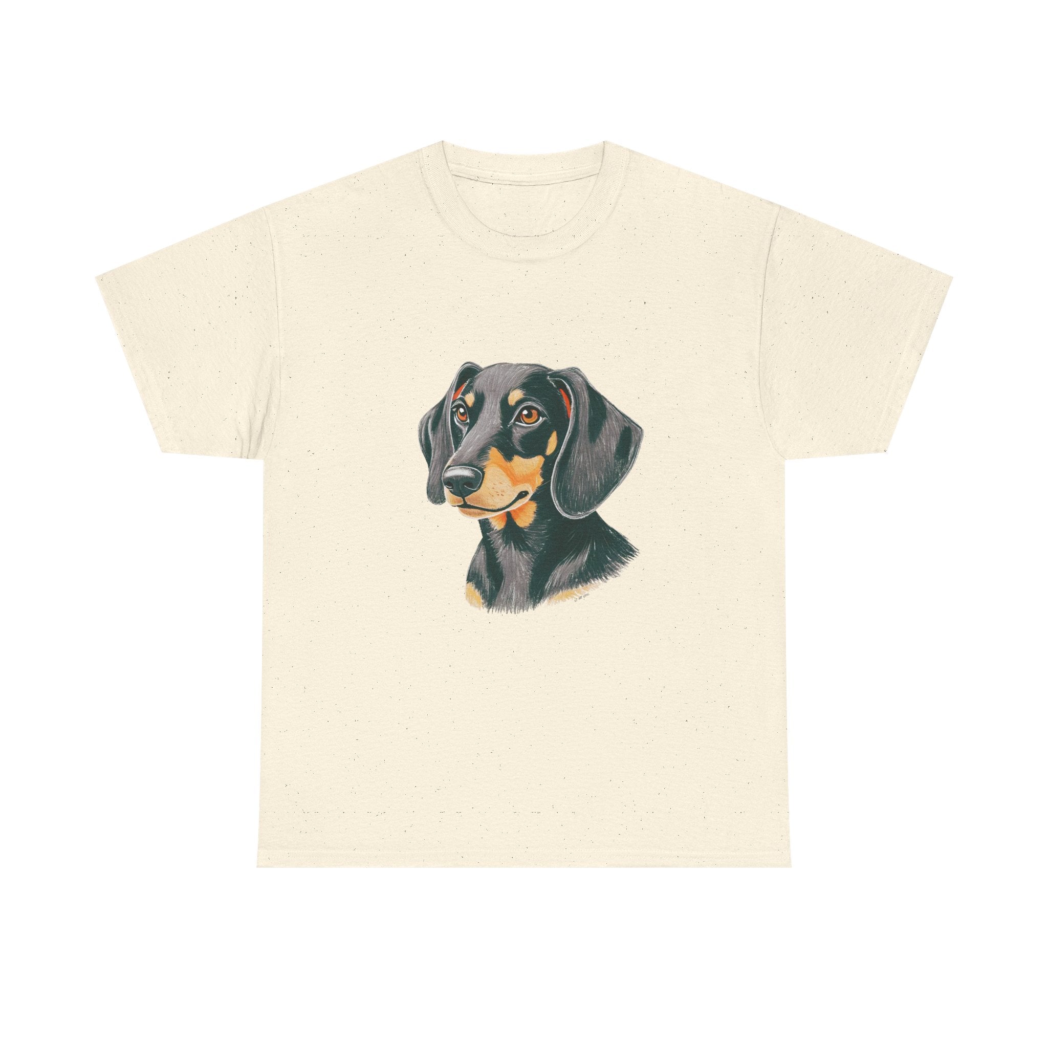 Dachsund Sausage Dog Printed T-Shirt 100% Cotton Novelty Cute Dog Tee Gift Natural