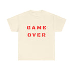 Game Over Printed T-Shirt 100% Cotton Novelty Gamer Tee Gift Natural