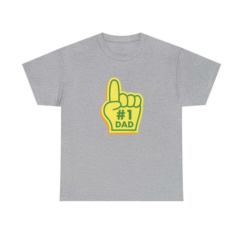 Novelty #1 Dad Hand Printed T-Shirt 100% Cotton Retro Dad Tee Birthday Father's Day Gift Sport Grey