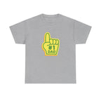 Novelty #1 Dad Hand Printed T-Shirt 100% Cotton Retro Dad Tee Birthday Father's Day Gift Sport Grey