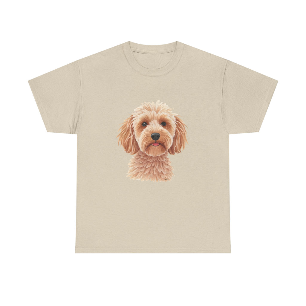 Light Cockapoo Printed T-Shirt 100% Cotton Novelty Cute Dog Tee Gift Sand