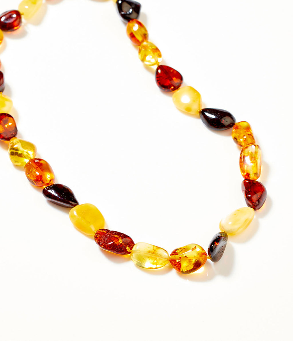 RAW Amber Multicolour Beaded Necklace 45cm