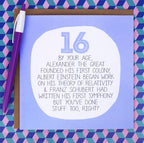 16th Birthday Card - By Your Age