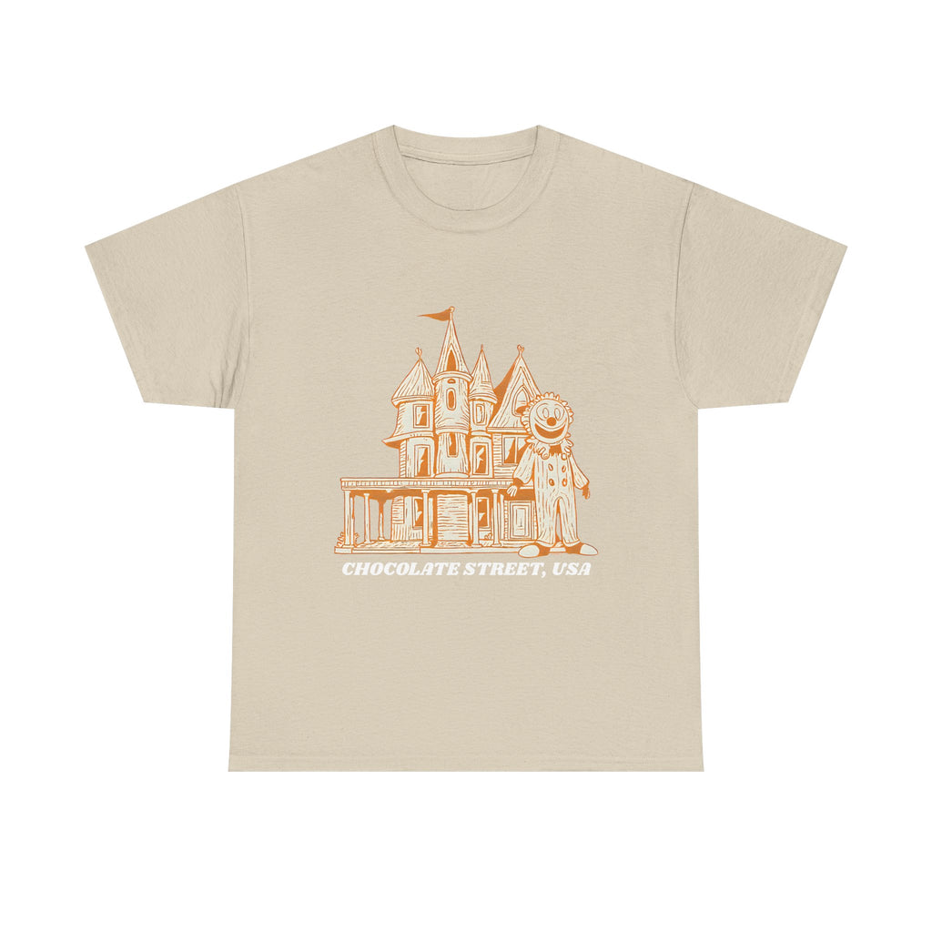 Chocolate Street USA Printed T-Shirt 100% Cotton Retro American Tee Sand