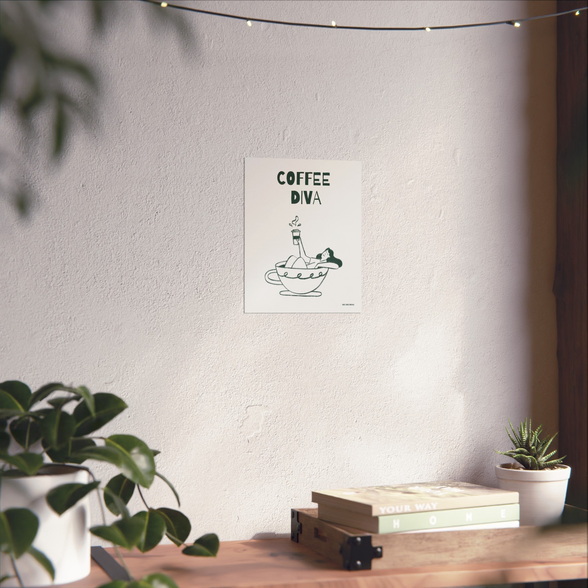 Coffee Diva Fine Art Poster Print 8″ x 10″ (Vertical) Matte