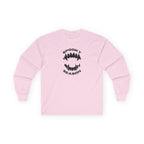 Spooky Season Long Sleeve Tee 100% Cotton Scary Vampire Teeth Halloween T-Shirt Gift Light Pink