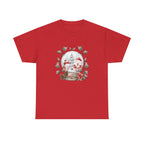 Christmas Snow Globe Printed T-Shirt 100% Cotton Novelty Santa Snowman Xmas Tee Gift Red