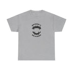Spooky Season Halloween Printed T-Shirt 100% Cotton Scary Vampire Teeth Novelty Tee Sport Grey