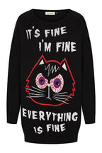 Gothic Jumper Dress Black Oversized Knit Banned Apparel
